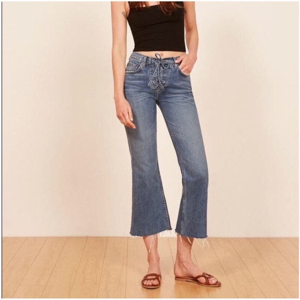 Reformation Lace- Up Flare Jeans